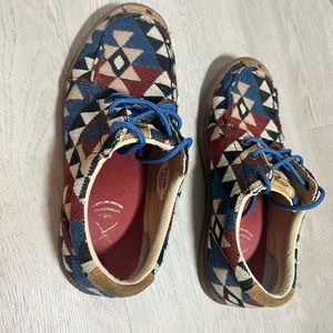 Hooey By Twisted X Womens Sneaker Shoes Western Red Blue Geometric Lace Up 7.5M